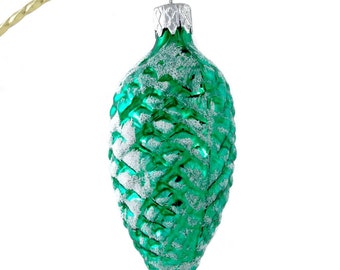 Glass Christmas Pine Cone Ornament | Hand Blown Glass | Xmas Tree Decor | Vintage Christmas | Xmas Gift Idea