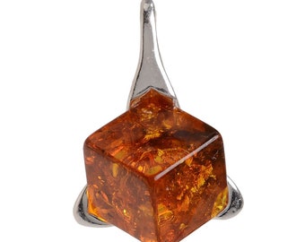 Sterling Silver and Baltic Amber Pendant "Simone"
