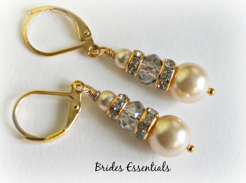 Wedding Pearl Jewelry Bridesmaid Pearl Jewelry White Ivory Rose Gold Pearl Earring Bridal Earrings Bridal Accessories Wedding Earrings
