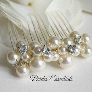 Classic Pearl Hair Comb, Bridal Headpiece, Choice of Color Hair Comb, Wedding Hair Accessories, Rose Gold Vintage Comb, Bridesmaid Hair Comb