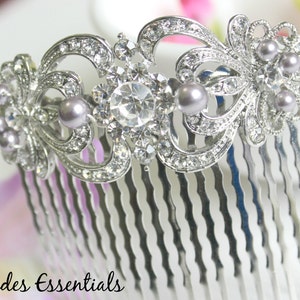 Silver Rhinestone Bridal Comb, White Ivory Gold Pearl Comb, Bridal Hair Comb, Wedding Hair Accessories, Bridal Headpieces, Wedding Hair Comb