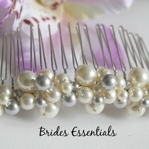 Beaded Wedding Hair Comb, Bridal Hair Comb, Bridal Hairpiece, Silver Comb, Bridal Gold Ivory Comb, Wedding Hair Piece, Bridesmaid Hair Comb