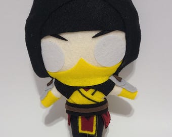 Mortal Kombat Scorpion Inspired Plush Chibi Kawaii Cute