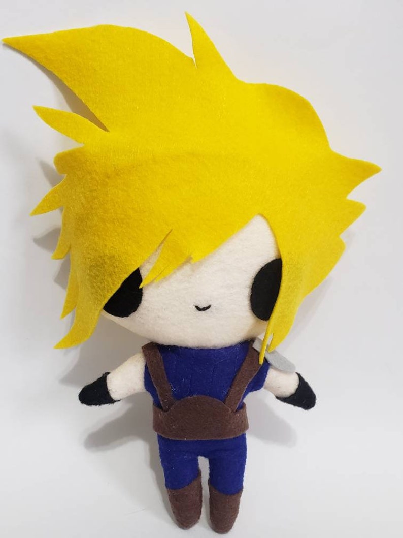 Final Fantasy 7 Cloud Inspired Plush Chibi Kawaii Cute image 1