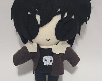 Percy Jackson Nico Di Angelo Inspired Plush Chibi Kawaii Cute Fanart