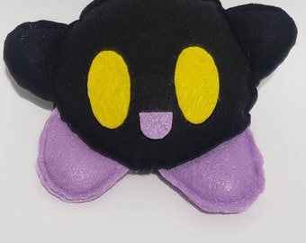 Black And Purple Kirby Inspired Plush  Chibi Kawaii Cute Fanart