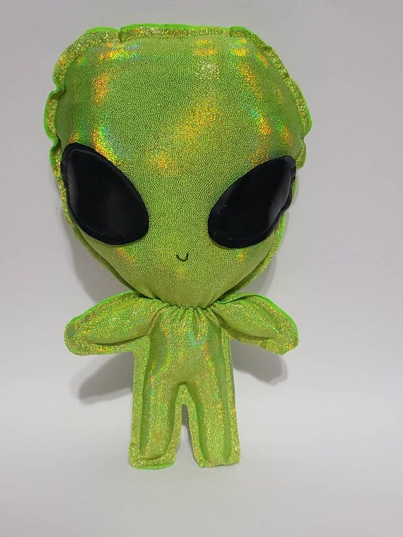 Peluche extraterrestre holographique verte