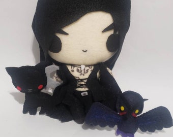 Devil May Cry 5 V med Griffon & Shadow-inspirerad plysch Chibi Kawaii Söt