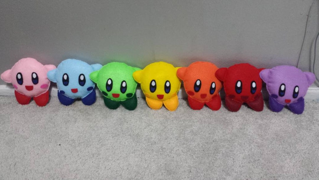 Kirby Peluche Arc-en-ciel Kirby Rose Bleu Vert Jaune Orange Rouge Violet  Noir Kirby -  Canada