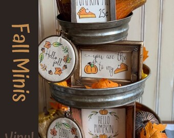Fall Tiered Tray Signs- Fall Decor- Mini Signs-