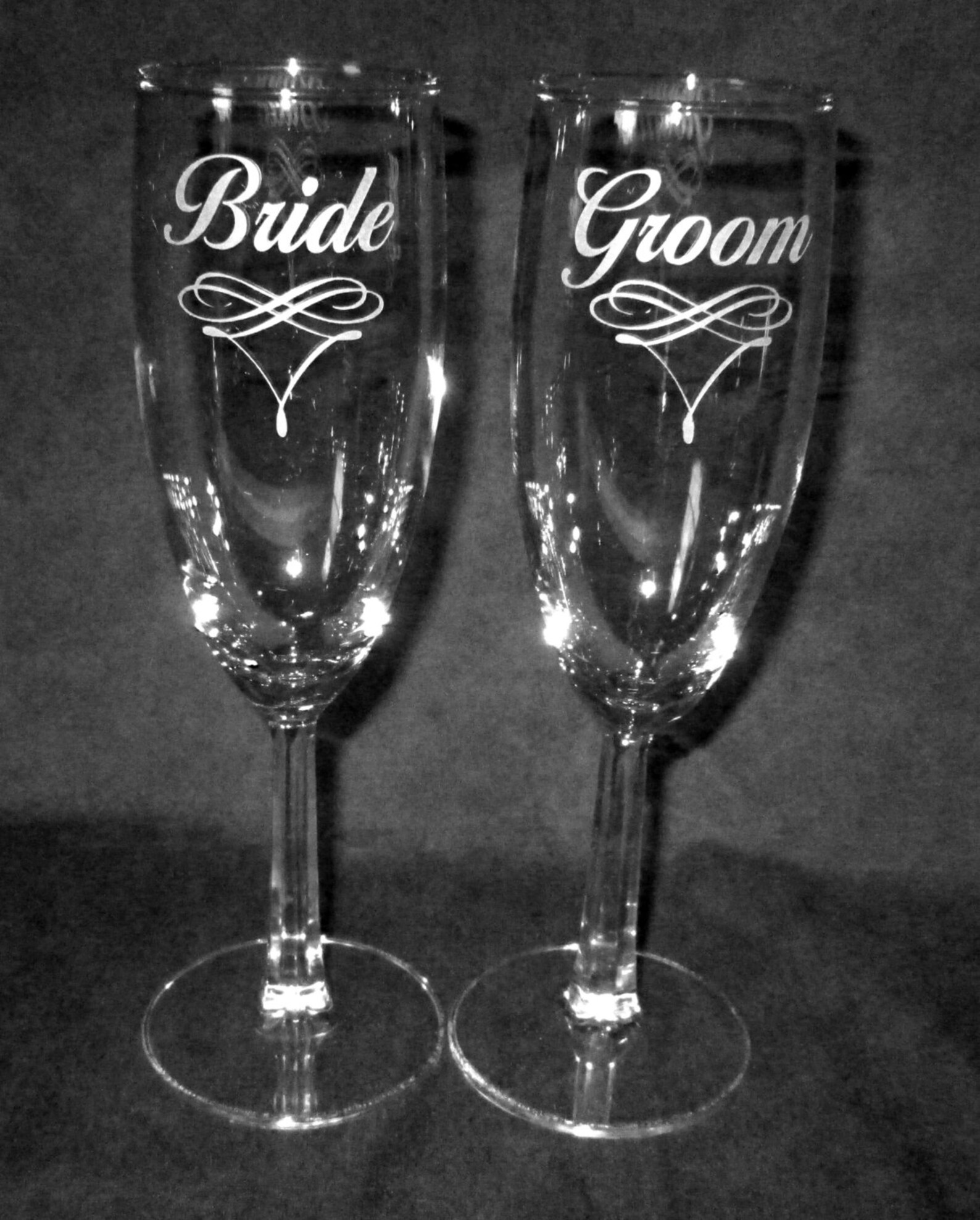 Pair of Wedding Flutes Champagne Flutes Bride Groom Etsy