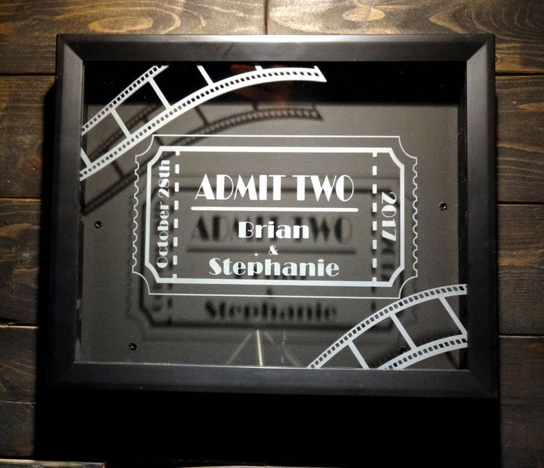 Personalized Tickets Shadow Box Etched Glass Movies Concerts Etsy
