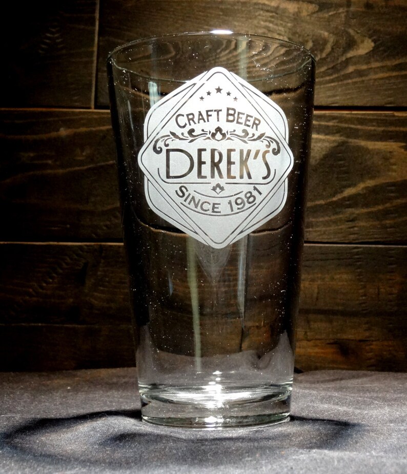 Custom Beer Glasses Personalized Craft Beer Etched Pint Glass Etsy