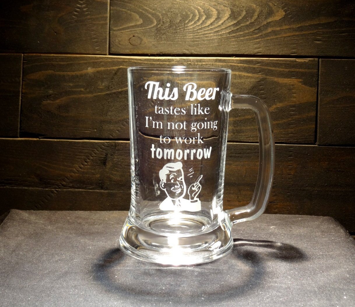 Funny Etched Glass Beer Mug Bar Quality This Beer Tastes Like Etsy