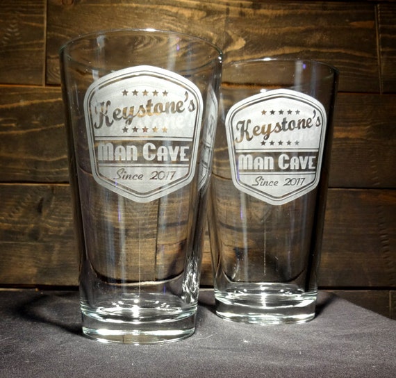 Monogrammed Pint Glasses - Set of 4, Beer Glasses