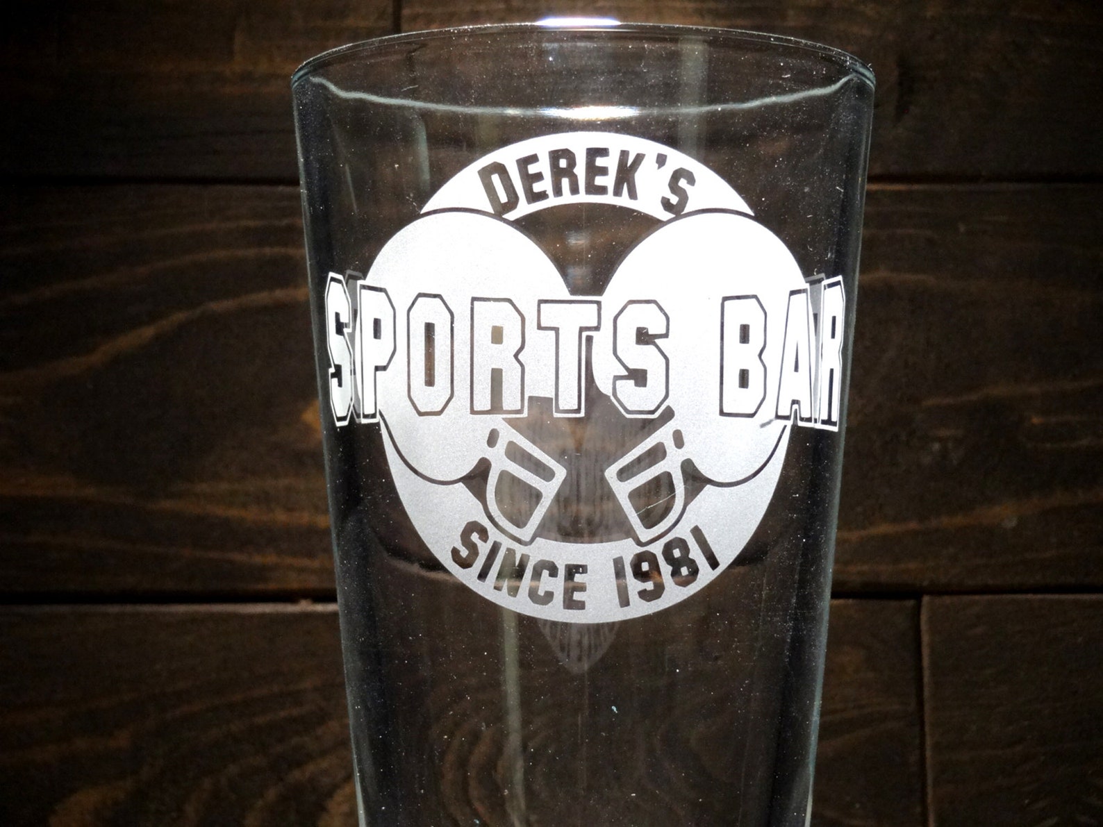 Custom Football Pint Glasses Sports Bar Etsy