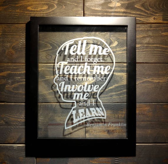 Etched Glass Frame With Word Art Educational Quote From Etsy