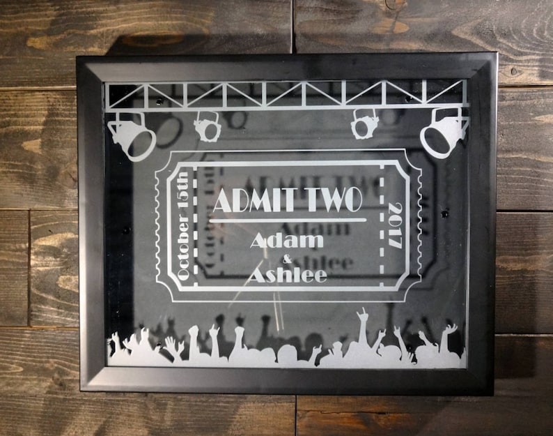 Concert Tickets Shadow Box Personalized Etched Glass Ticket Etsy