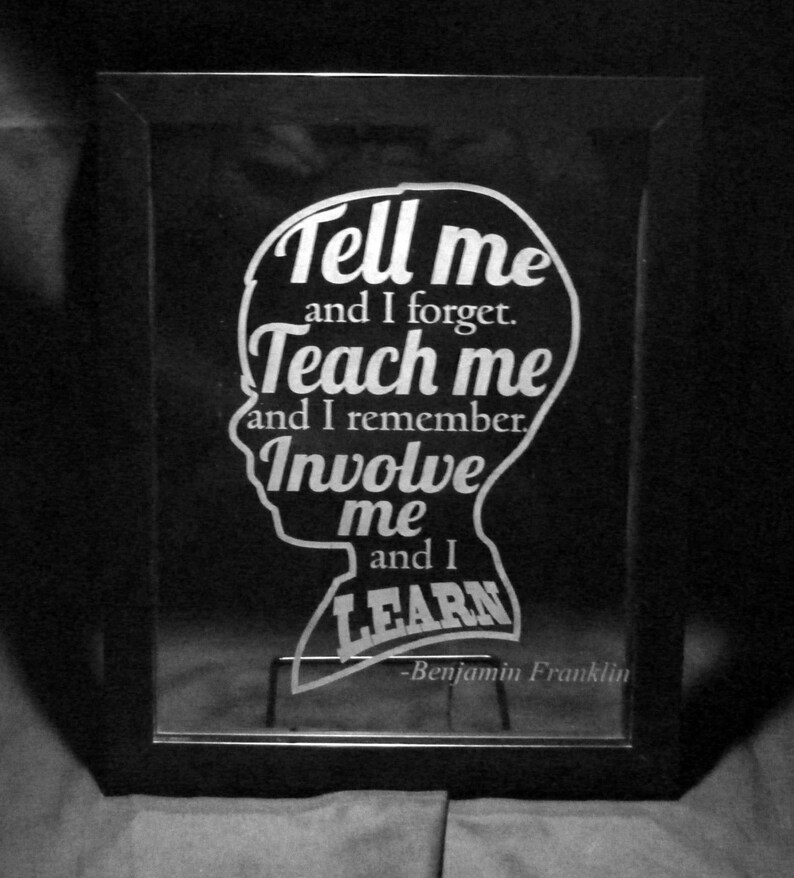 Etched Glass Frame With Word Art Educational Quote From Etsy Sweden