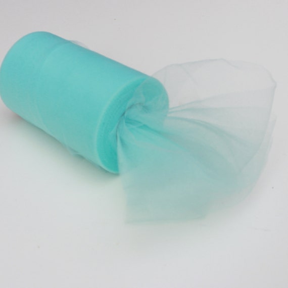 Aqua tulle roll - 6 inches - 100 yard -Aqua rolls - tulle rolls -Aqua fabric - light blue tulle roll - Aqua party decoration Il_570xn