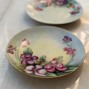 Vintage Jaeger & Co. Hand Painted Violet Plates