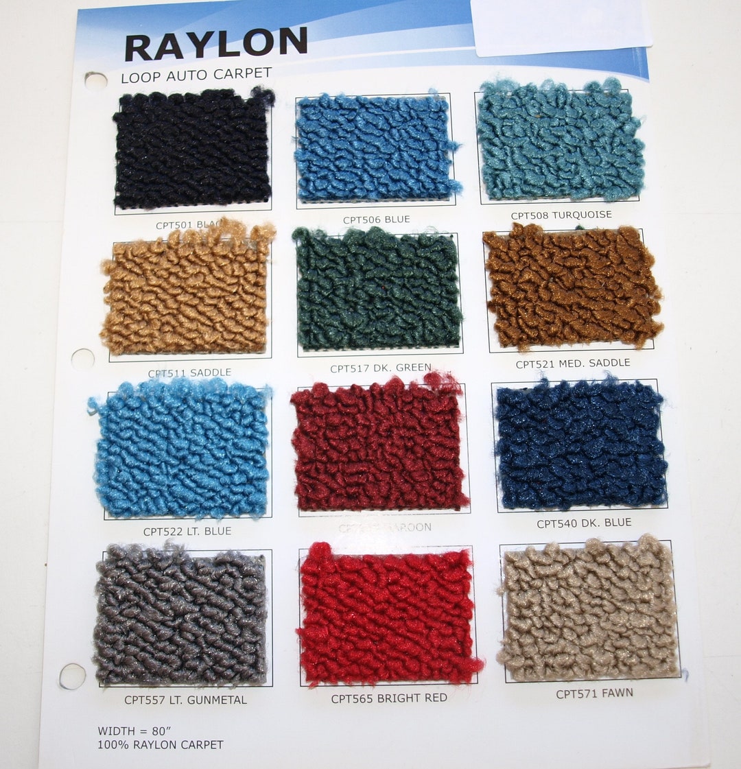 Automotive Loop Carpet 80 Inches Wide (SAMPLE CARD ONLY) - Etsy