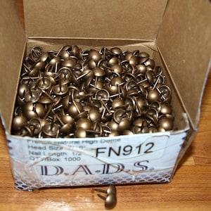 FN912 french natural decorative Upholstery Tacks / Nails head 7/16 length 1/2