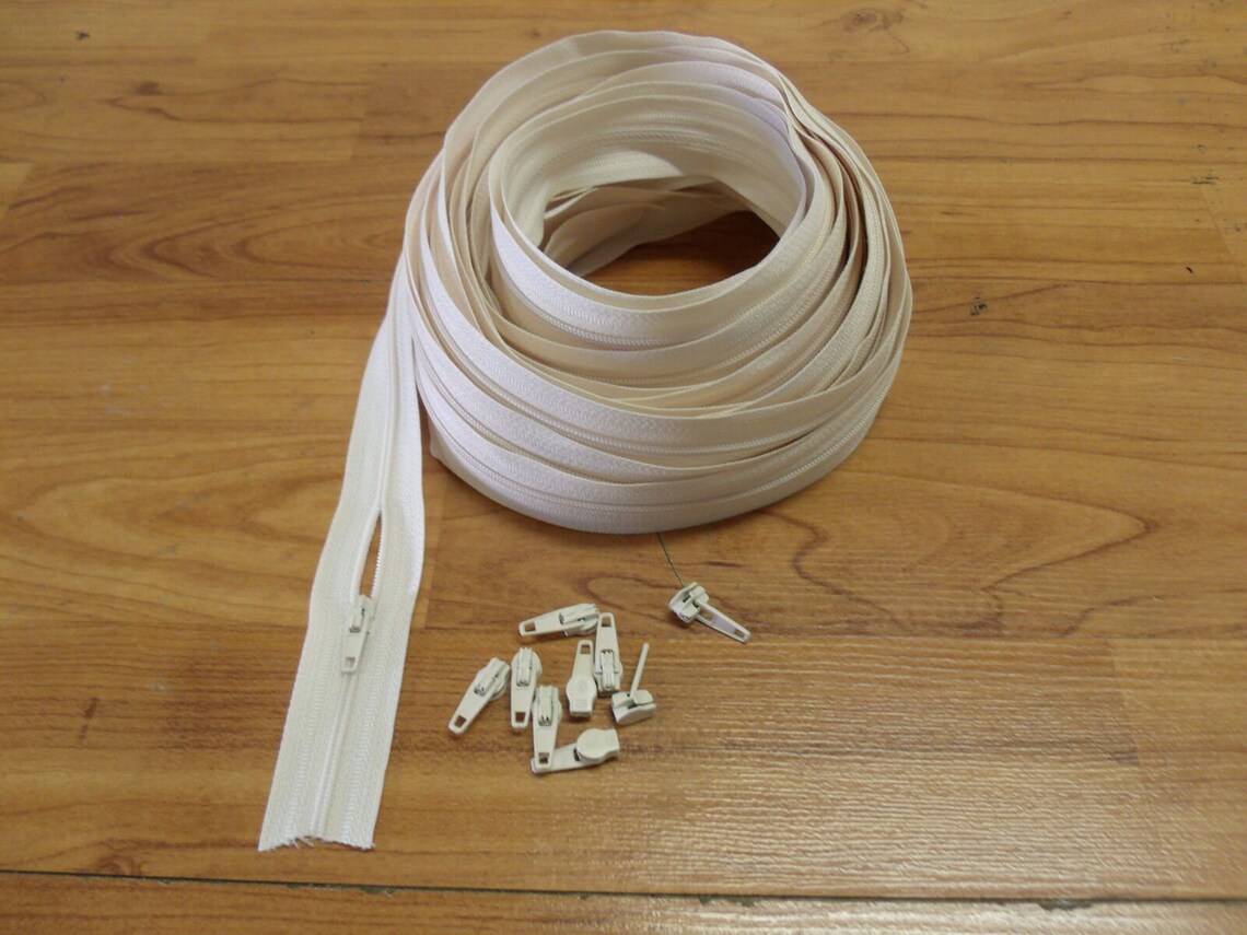 Zipper Nylon Upholstery Size 3 10 Yards Color Cream Plus 10 Etsy