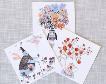 Blumenfreude, Postkarten Set, Mini Prints