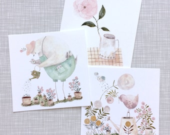 Garden Delights, Postcard Set, Mini Prints