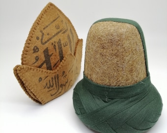 Handmade Exclusive Collection of Decorative Handmade Shems-i Tabriz-i Hat (Serpush) and the Hat of Mawlana “Destar” Handmade Premium Quality