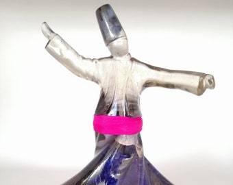 Sufi Whirling Dervish (Semazen) Lighted and Hand painted made of Mica/Plexiglass Exclusive Collection Special Gift Handmade 23 cm / 9.05"