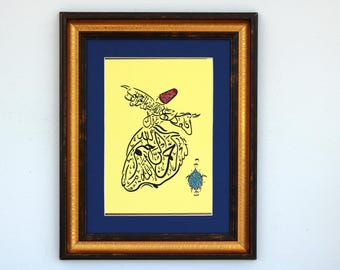 Islamic Calligraphy Handmade Islamic Gift Islamic Art Arabic Calligraphy Basmala Islamic Wall Art “Bismillah HirRahman Nir Raheem"A4 080076