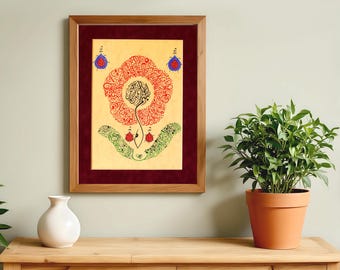 Islamic Calligraphy Qasida Kaside Handmade Islamic Wall Art Decor Gift Arabic CalligraphyOttoman Islamic Art Wall "Eulogium A3 1000127