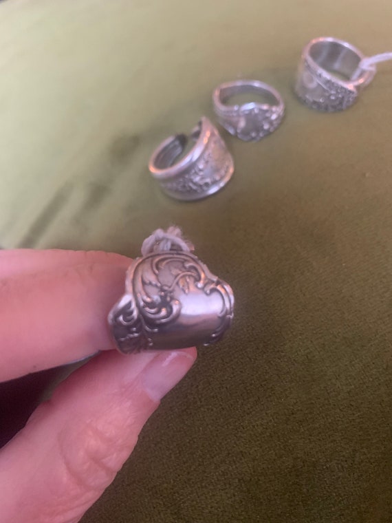 silver plate spoon rings