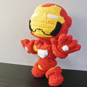 Crochet Iron Man Amigurumi - Handmade Crochet Amigurumi Toy Doll - Avengers Superhero - Iron Man Crochet - Amigurumi Iron Man
