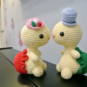 De heer en mevrouw Titos Crochet Tortoise Amigurumi - handgemaakte gehaakte Amigurumi Toy Doll - Turtle bruiloft - Tortoise haak - Amigurumi Tortoise