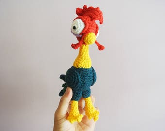 Crochet Hei Hei Amigurumi - Handmade Crochet Amigurumi Toy Doll - Rooster - Hei Hei Crochet - Amigurumi Hei Hei Moana