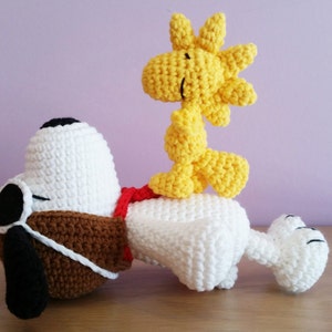 Crochet Snoopy Amigurumi - Handmade Crochet Amigurumi Toy Doll - Snoopy Crochet - Amigurumi Snoopy - Woodstock