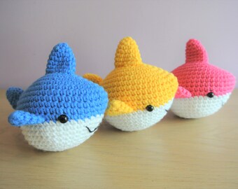 Crochet Shark Amigurumi - Handmade Crochet Amigurumi Toy Doll - Baby Shark - Shark Crochet - Amigurumi Shark