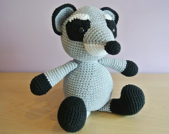 Bandit Crochet Raccoon Amigurumi - Handmade Crochet Amigurumi Toy Doll - Raccoon Crochet - Amigurumi Raccoon - Woodland Animal