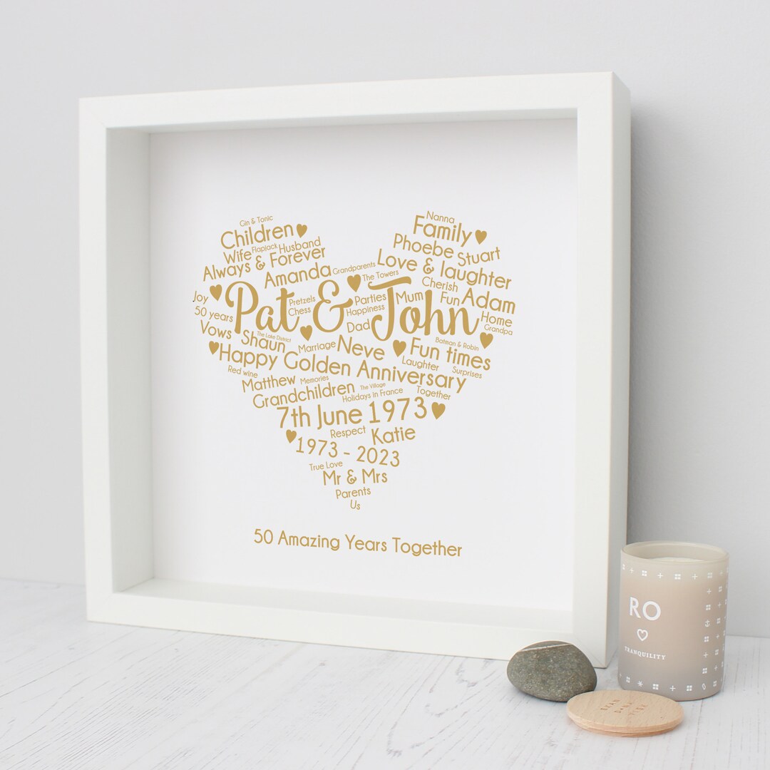 Personalised 50th Wedding Anniversary Gift Fiftieth Golden - Etsy