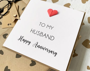 Wedding Anniversary Card For Husband - Personalised To Him, Any year, 1st, 5th, 10th, 20th, 25th, 50th