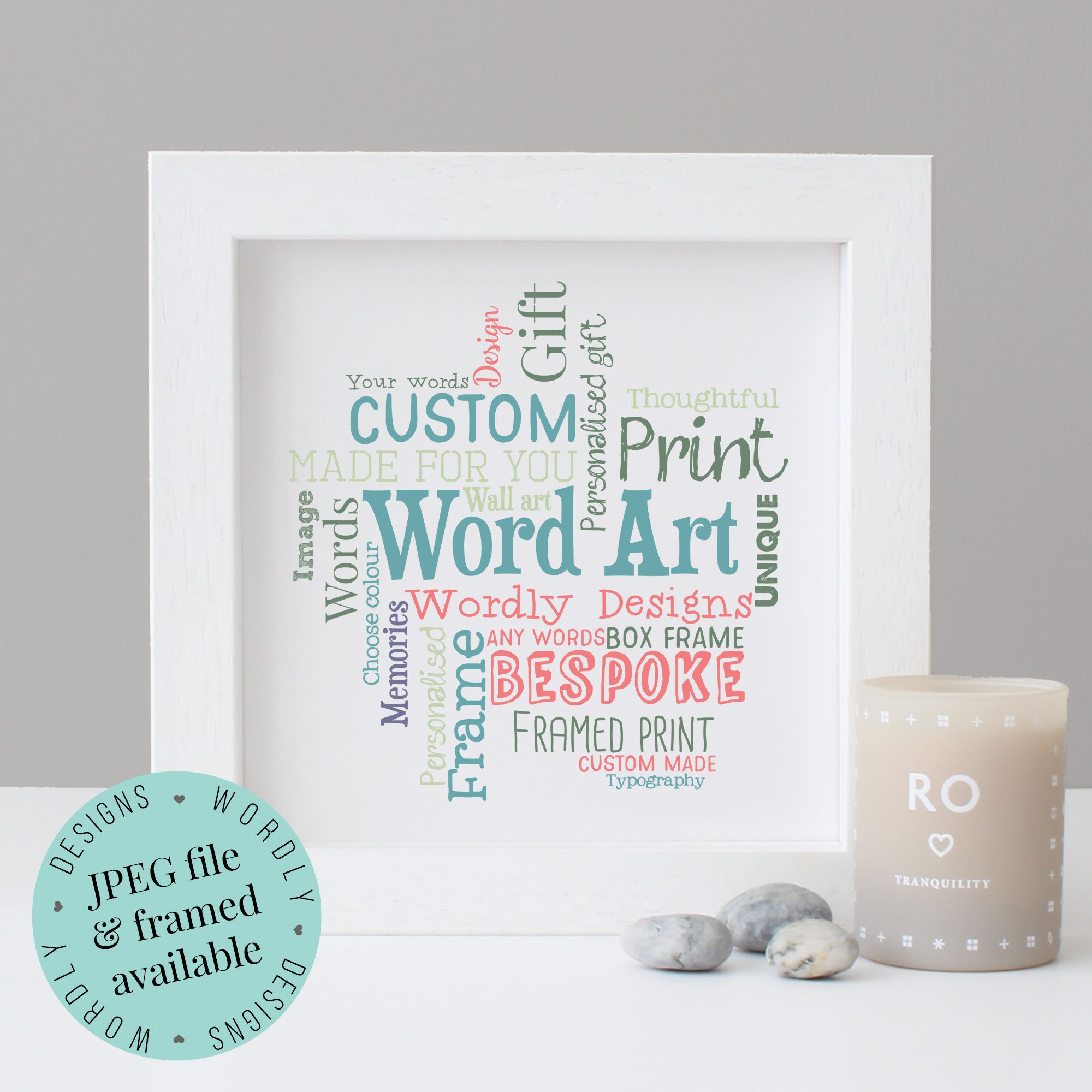 Personalised WORD ART Printable Gift Framed Print Word Etsy UK