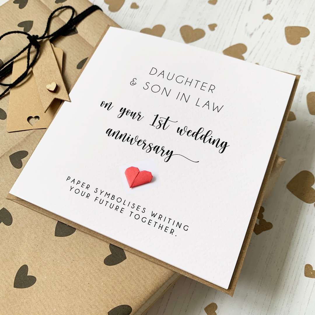 1st Wedding Anniversary Card for Daughter and Son in Law, Paper ...