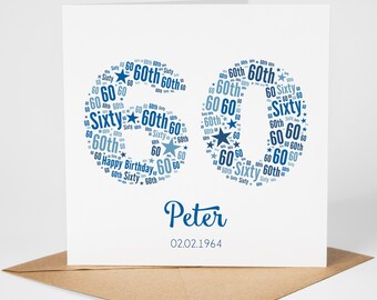Personalised 60th Birthday Card for Men