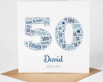 Personalised 50th Birthday Card for Man