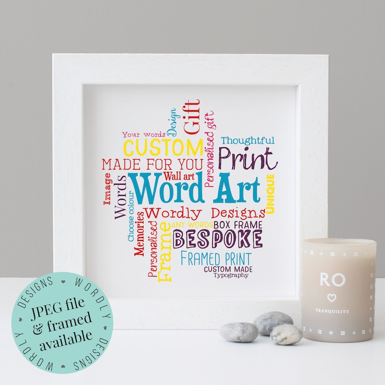 Personalised WORD ART Printable Gift Framed Print Word Etsy UK