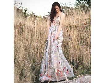 etsy floral wedding dress