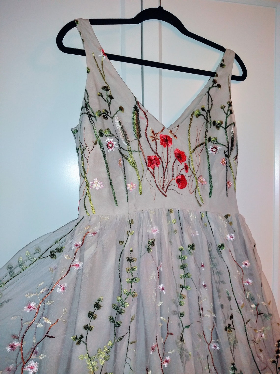 Floral MIDI Embroidered Dress Floral Dress Etsy